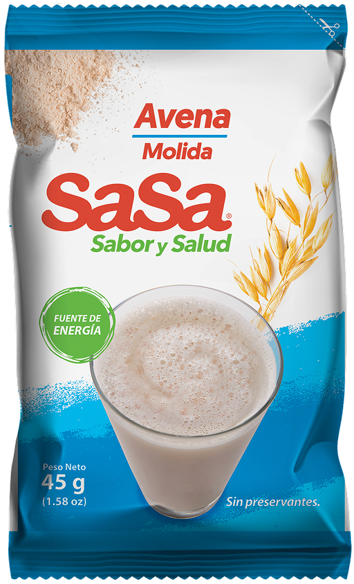 Empaque Avena Molida SaSa 45g Marca SaSa de Café Soluble S.A.
