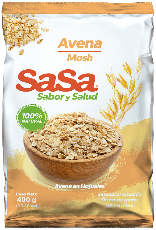Empaque Avena Mosh SaSa 400g Marca SaSa de Café Soluble S.A.